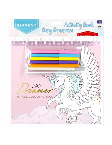 Set creativ - Carte cu activitati, Day Dreamer, cu 5 carioci, 1 liner, Starpak, 497701