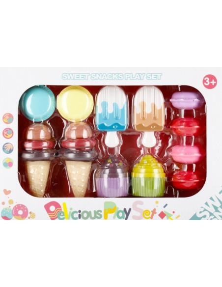 Set de bucatarie - mix desert - plastic, inghetara, briose, macarons, MegaCreative 500148, 3+ ani