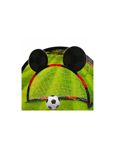 Set Fotbal - Mickey Mouse, include 1x poarta, plasa, pompa, minge, rosu-negru, 3+ ani, MegaCreative, 450342