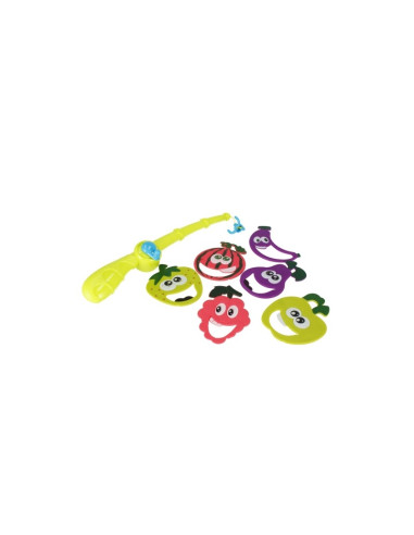 Set de pescuit - undita si fructe - 7 piese, MegaCreative 511324, 3+ ani