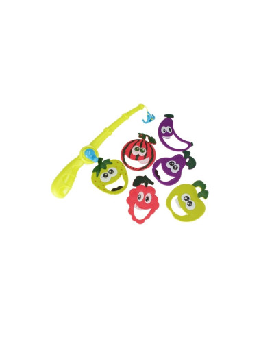 Set de pescuit - undita si fructe - 7 piese, MegaCreative 511324, 3+ ani