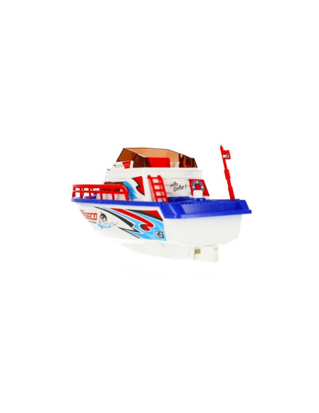Barca de viteza MegaCreative 443498, 23cm, cu sunete si lumini, necesita baterii 3xAA, plastic, diverse culori, 3+ ani