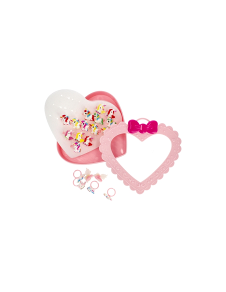Set fashion - cutie de bijuterii cu inele - 20buc / set, MegaCreative 454576, 3+ ani