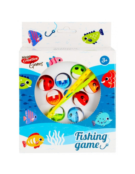 Set de pescuit - joc magnetic - contine 2 undite si 8 pesti, MegaCreative 474349, 3+ ani