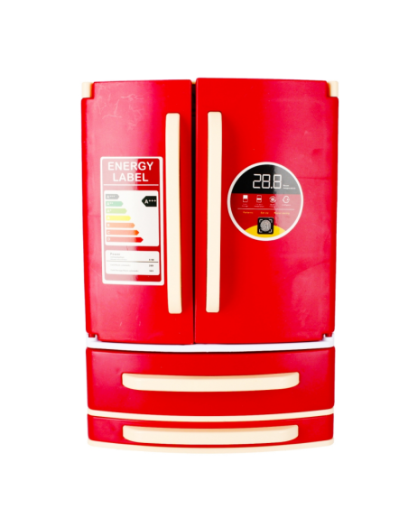Electrocasnice de jucarie - frigider cu 2 usi - cu sunete si lumini, rosu-alb, MegaCreative 479899, 3+ ani