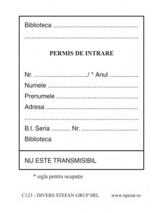 C123 Permis de intrare la biblioteca