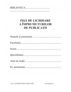 C126 Fisa de lichidare a împrumuturilor de publicatii