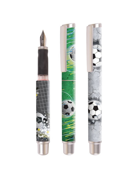 Stilou Cresco GoPen 202000-E, penita iridium, alimentare rezerve, corp plastic diverse culori, model fotbal