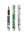Stilou Cresco GoPen 202000-E, penita iridium, alimentare rezerve, corp plastic diverse culori, model fotbal
