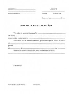 C150 Referat de angajare a platii. Anexa la nota de comanda