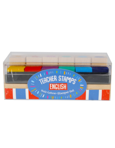 Stampile din lemn cu cerneala pt.profesori, mesaje de recompensa, Trendhaus CH28426 set 6 bucati