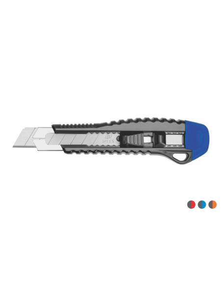 Cutter Kangaro Miles FN1802/Y, lama 18mm, plastic, profesional, blocare manuala, diverse culori