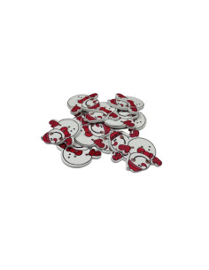 Accesorii creatie - lemn - Om de zapada motive Craciun, set 12 buc, Colorarte