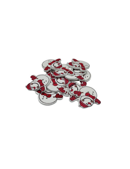 Accesorii creatie - lemn - Om de zapada motive Craciun, set 12 buc, Colorarte