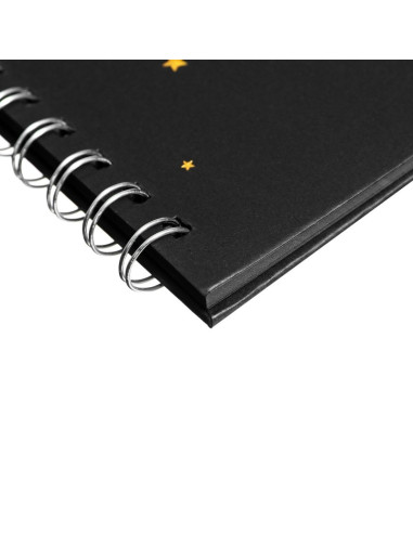 Blocnotes B5 CNX, 30 file, hartie neagra, velin, coperta cartonata, cu spira