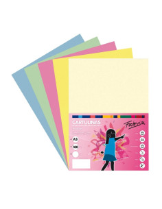 Carton colorat A3 Fabrisa 16237, 180g/mp, mix 5 culori pastel, top 50 coli