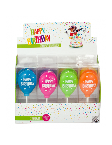 Lumanari aniversare pentru tort Trendhaus, in forma de balon, diverse culori, CH28839 / CH30041
