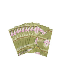 Plic color CNX, verde, 120g/mp, 130x180mm, model cu trandafir roz, set 10 buc