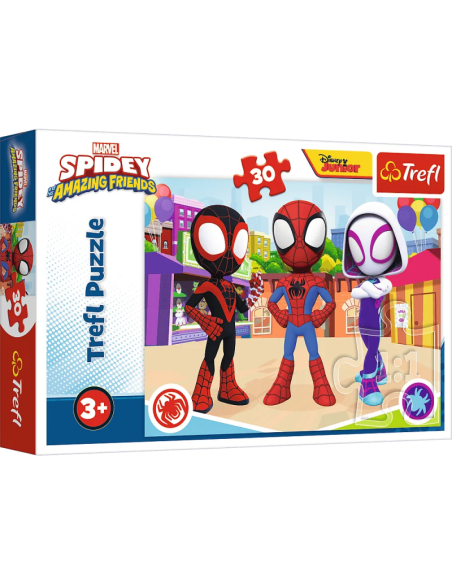 Puzzle carton 30 piese Trefl Spidey - impreuna cu prietenii, 18285, 3+ ani