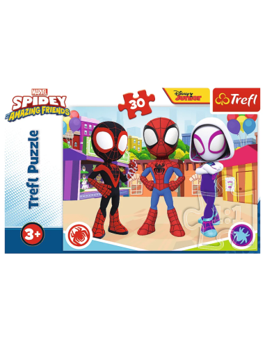 Puzzle carton 30 piese Trefl Spidey - impreuna cu prietenii, 18285, 3+ ani