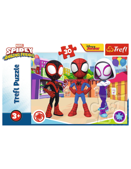 Puzzle carton 30 piese Trefl Spidey - impreuna cu prietenii, 18285, 3+ ani