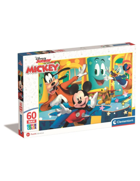 Puzzle carton 60 piese Clementoni Supercolor Maxi - Mickey Mouse, 26473, 4+ ani