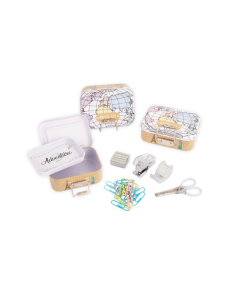 Set birou mini, Trendhaus CH29711, capse+capsator+dispenser+foarfeca+agrafe