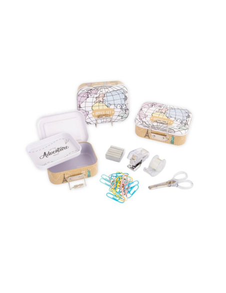 Set birou mini, Trendhaus CH29711, capse+capsator+dispenser+foarfeca+agrafe