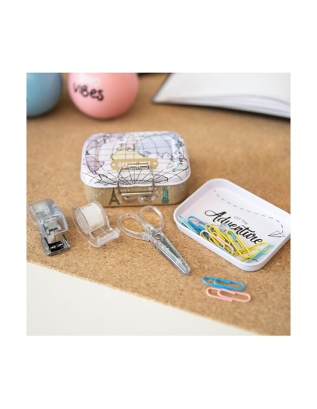Set birou mini, Trendhaus CH29711, capse+capsator+dispenser+foarfeca+agrafe