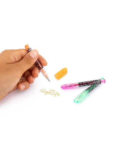 Pix cu gel Trendhaus 955524, cu capac, mini, set 6 culori (neon / pastel / sclipici)