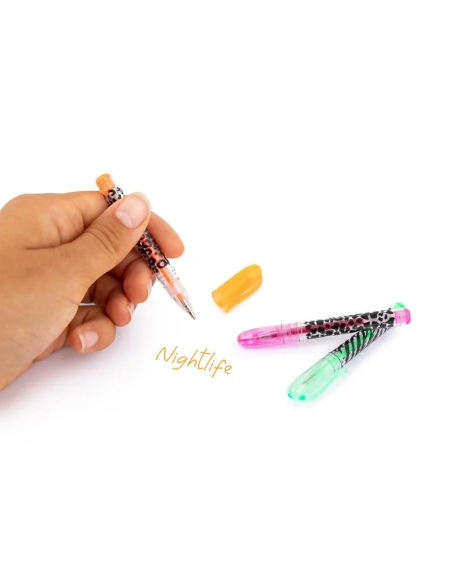 Pix cu gel Trendhaus 955524, cu capac, mini, set 6 culori (neon / pastel / sclipici)
