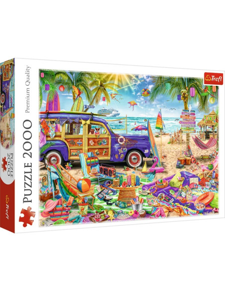 Puzzle carton 2000 piese Trefl Vacante pe plaja la Tropice, 27109, 12+ ani