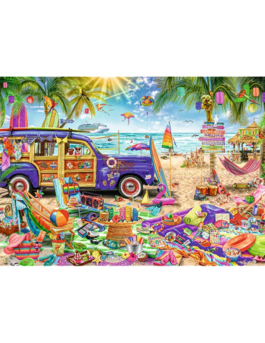 Puzzle carton 2000 piese Trefl Vacante pe plaja la Tropice, 27109, 12+ ani