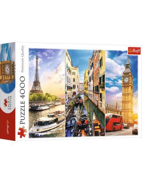 Puzzle carton 4000 piese Trefl Calatorie in Europa, 45009, 16+ ani