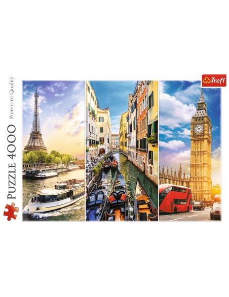 Puzzle carton 4000 piese Trefl Calatorie in Europa, 45009, 16+ ani