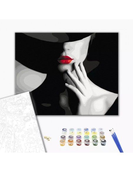 Set Pictura pe numere 40x50cm, Brushme - Portret ispita - panza, cadru de lemn, pensule, culori acrilice, BS51818