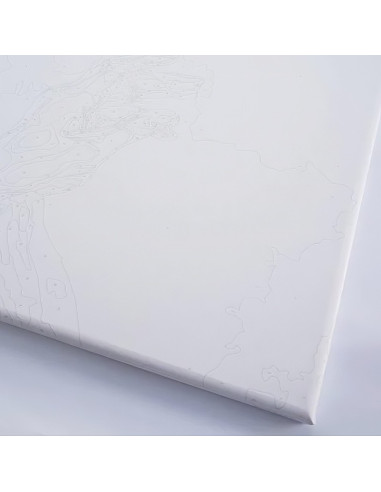 Set Pictura pe numere 40x40cm, Brushme - Ocean agitat - rotunda, panza, cadru de lemn, pensule, culori acrilice, RC00049L