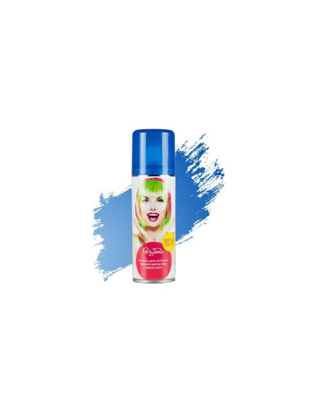 Spray colorant pentru par PartyTime Halloween, albastru neon, temporar