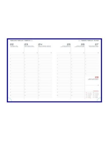 Agenda A4 datata 2026 Artilux EJ-1101, 128 pagini ivory, coperta buretata rosie