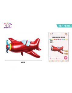 Balon din folie PartyGo avion, 96cm, rosu, FB0554