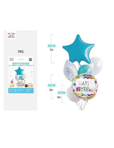 Ghirlanda din baloane PartyGo Stea, Happy Birthday, FD0261, set 6 buc