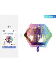 Baloane din folie PartyGo Happy Birthday, 55cm, colorat, FB0619