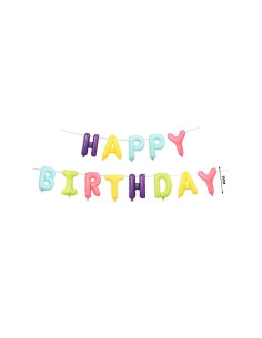 Baloane din folie PartyGo Happy Birthday, 40cm, mix color, FB0548, set 13 buc