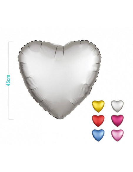 Balon din folie PartyGo inimi, 45cm, diverse culori, FB0454