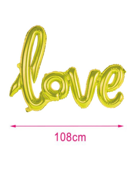 Balon din folie PartyGo Love, 108cm, auriu, 410545 / FB0522