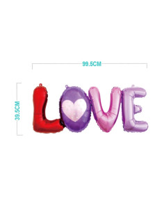 Balon din folie PartyGo Love, 39.5x99.5cm, mix colorat, FB1449