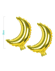 Balon din folie PartyGo Luna, 25cm, auriu, FB1639, set 2 buc
