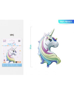 Balon din folie PartyGo Unicorn, 81cm, mix colorat, FB1577