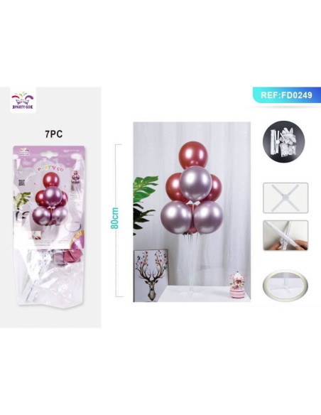 Ghirlanda din baloane PartyGo, 80cm, roz, rosu, FD0249, set 7 buc