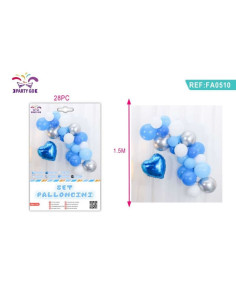 Ghirlanda din baloane PartyGo, albastru, FA0510, set 33 buc